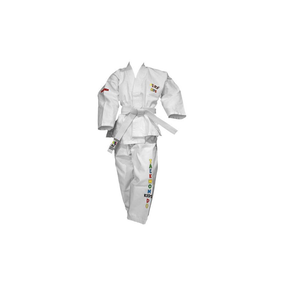 Kimono Dobok,Top Ten, ITF KIDS pentru Taekwon-do, alb,110 EU
