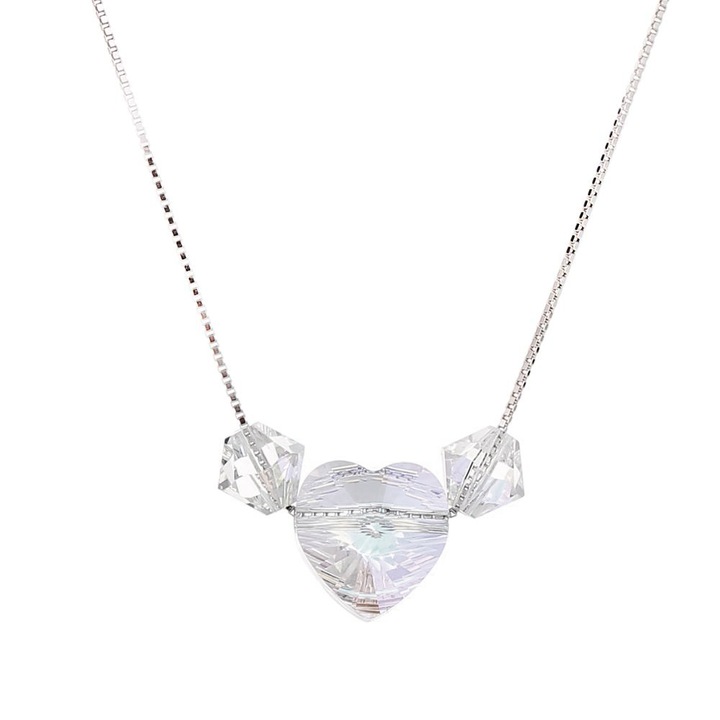 Lantisor din argint 925 cu Pandantiv® Crystals, in forma de inima