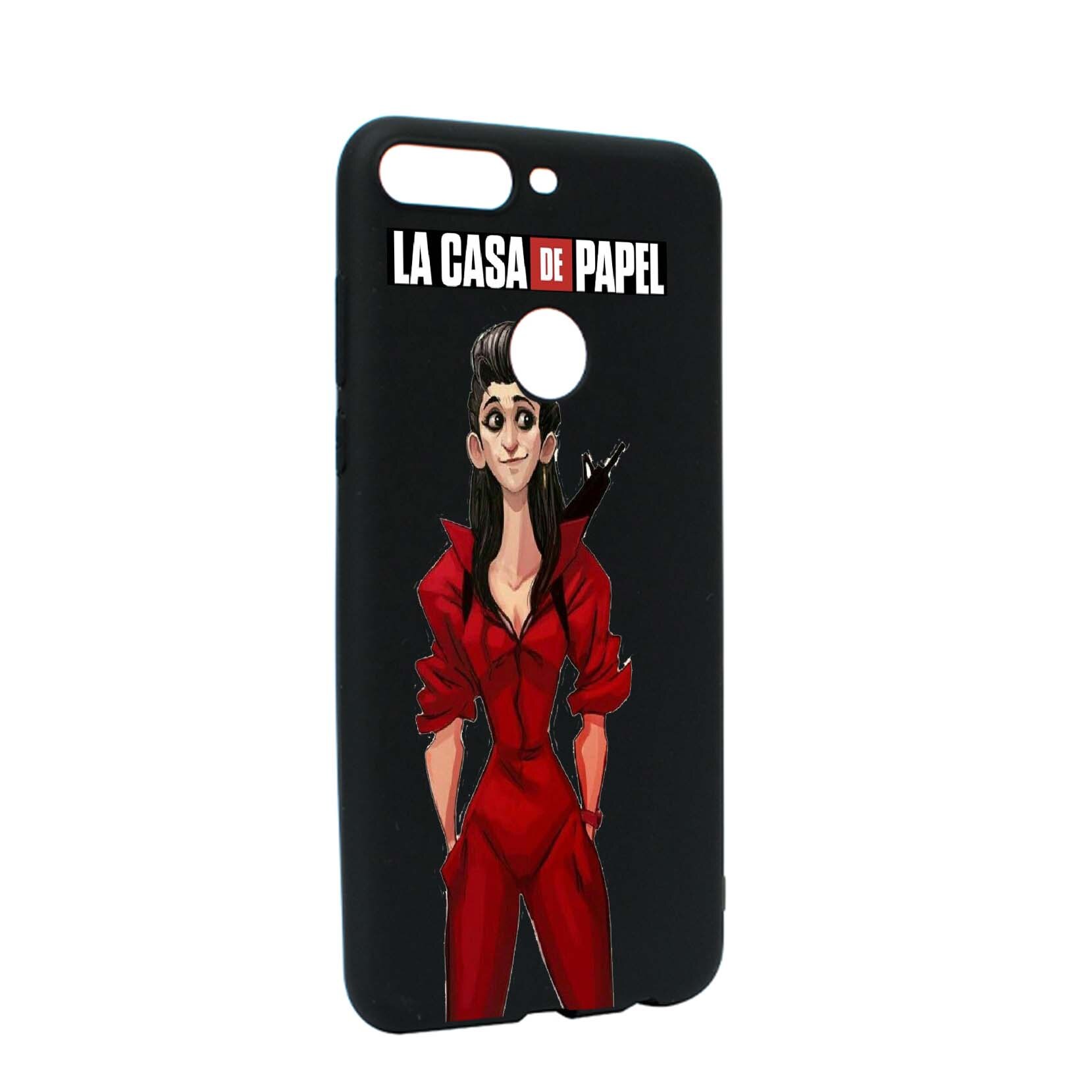 Husa de protectie La Casa De Papel, Movie pentru Huawei Y7 2018 / Y7 Prime 2018, rezistenta la uzura, anti-alunecare, din silicon Premium, B393