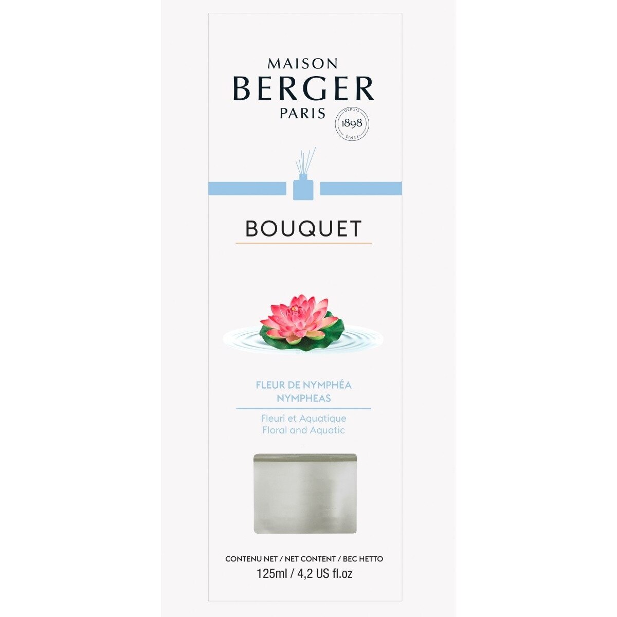Difuzor parfum camera Berger Bouquet Parfume Cube Fleur de Nymphea 125ml