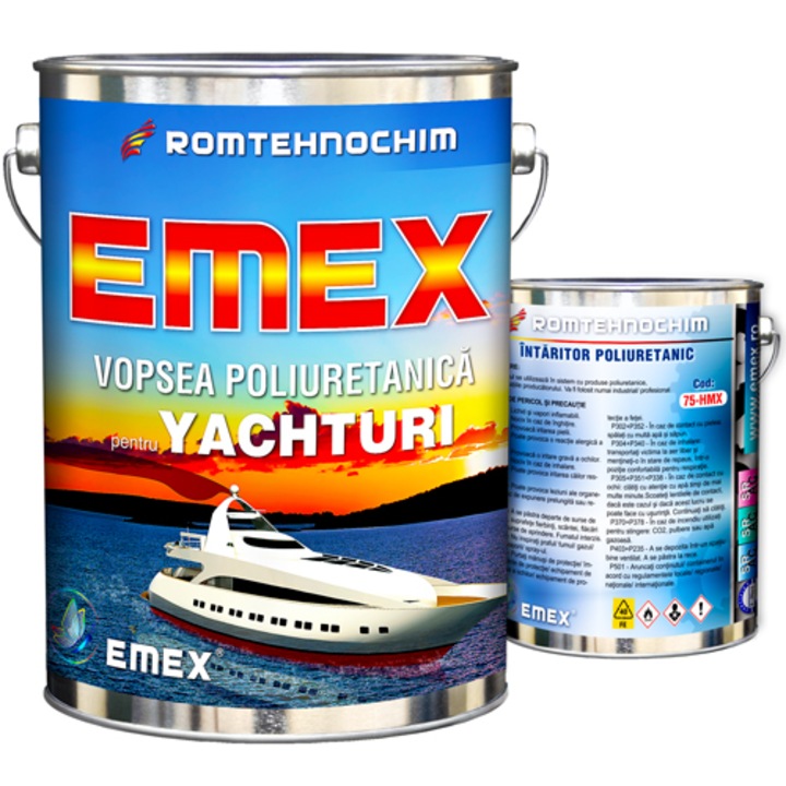 Vopsea Poliuretanica pentru Yachturi “EMEX”, Alb, Bidon 4 KG, Intaritor inclus
