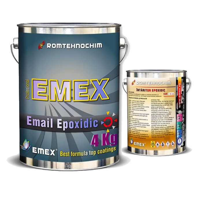 EMEX Kétkomponensű epoxi festék, 4 kg, keményítővel, fehér
