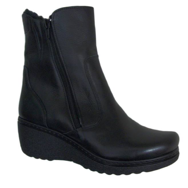 Botine cu fermuare pe ambele parti,D&J Exclusive, Negru