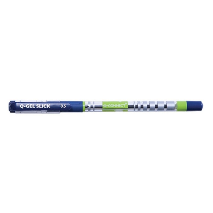 Комплект гел химикалки, капачка + щипки, 12 бр., накрайник 0,3 мм, полупрозрачно тяло с дръжка, син цвят