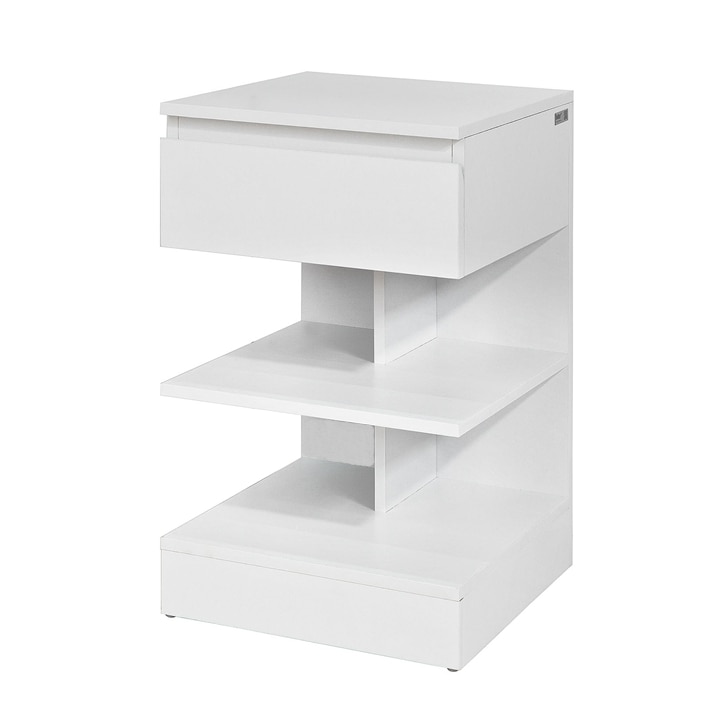 Noptiera SoBuy, FBT49-W, 39 x 39 x 65 cm, Alb