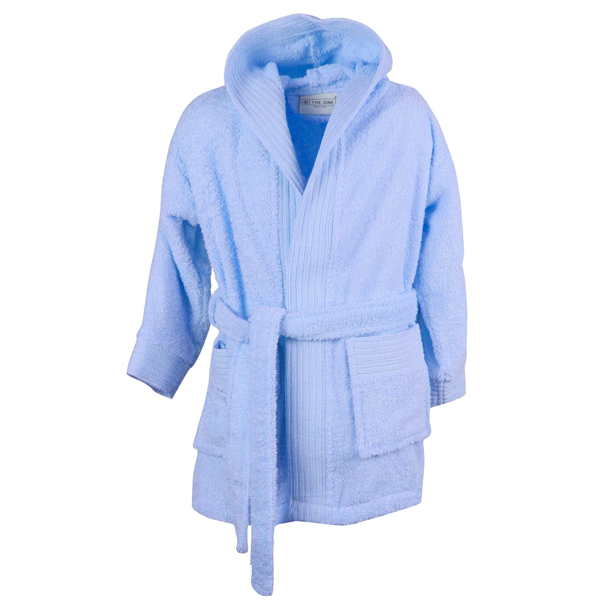 Halat baie gluga, Baby Velour Collection, Bleu, 68/74, 100% bumbac