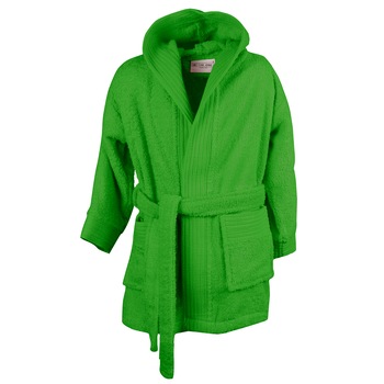 Halat baie gluga, Baby Velour Collection, Verde lime, 80/92, 100% bumbac