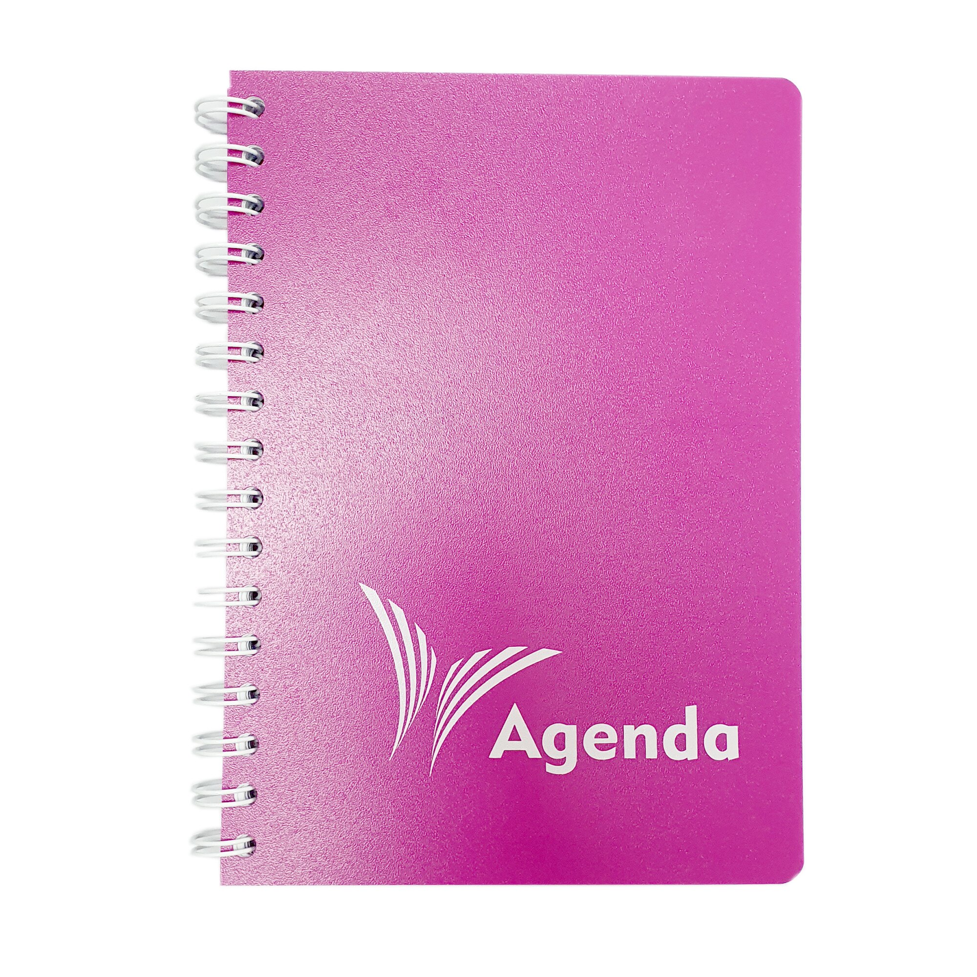 Agenda A5 nedatata, spirala, coperta plastic roz