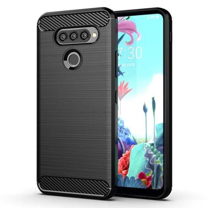 Калъф за телефон Carbon Case TPU за LG K50S, черен