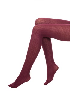 Ciorapi dama grosi cu model, 60 DEN, One Size, Visiniu Wine Ciorapi dama grosi cu model, 60 DEN, One Size, Visiniu Wine