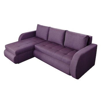 Coltar extensibil Genoa Purple 243x141x81 cm cu lada de depozitare, Reversibil Coltar extensibil Genoa Purple 243x141x81 cm cu lada de depozitare, Reversibil