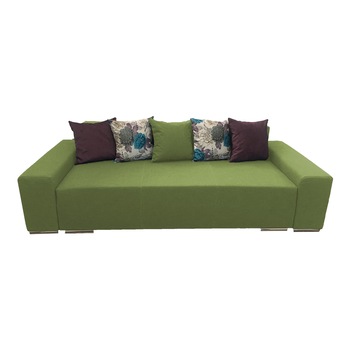 Canapea extensibila Urban, MobAmbient, Verde deschis, material textil, extensie din plasa de arcuri tip relaxa, cu lada de depozitare, 5 perne incluse, 240x150 cm Canapea extensibila Urban, MobAmbient, Verde deschis, material textil, extensie din plasa de arcuri tip relaxa, cu lada de depozitare, 5 perne incluse, 240x150 cm