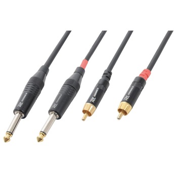 Cablu 2x Jack 6.3mm tata Mono - 2x RCA tata 6m Power Dynamics Cablu 2x Jack 6.3mm tata Mono - 2x RCA tata 6m Power Dynamics