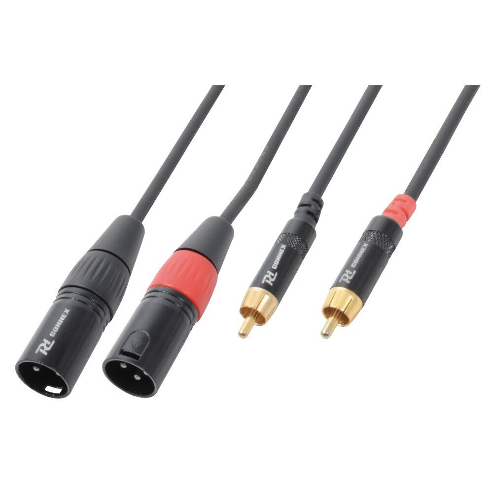 Cablu 2x XLR tata - 2x RCA tata 3m Power Dynamics