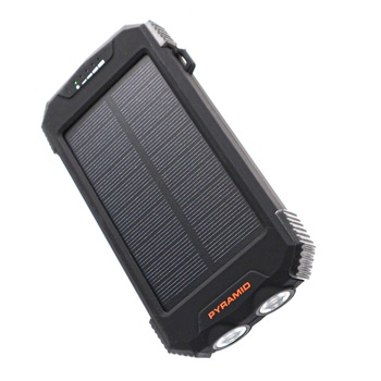 Baterie externa power bank, PYRAMID®, solar cu incarcare wireless de 10000 mAh Qi wireless, display LED, Micro/USB Type-C , pentru Iphone XS, Iphone X, Samsung, Huawei, negru Baterie externa power bank, PYRAMID®, solar cu incarcare wireless de 10000 mAh Qi wireless, display LED, Micro/USB Type-C , pentru Iphone XS, Iphone X, Samsung, Huawei, negru