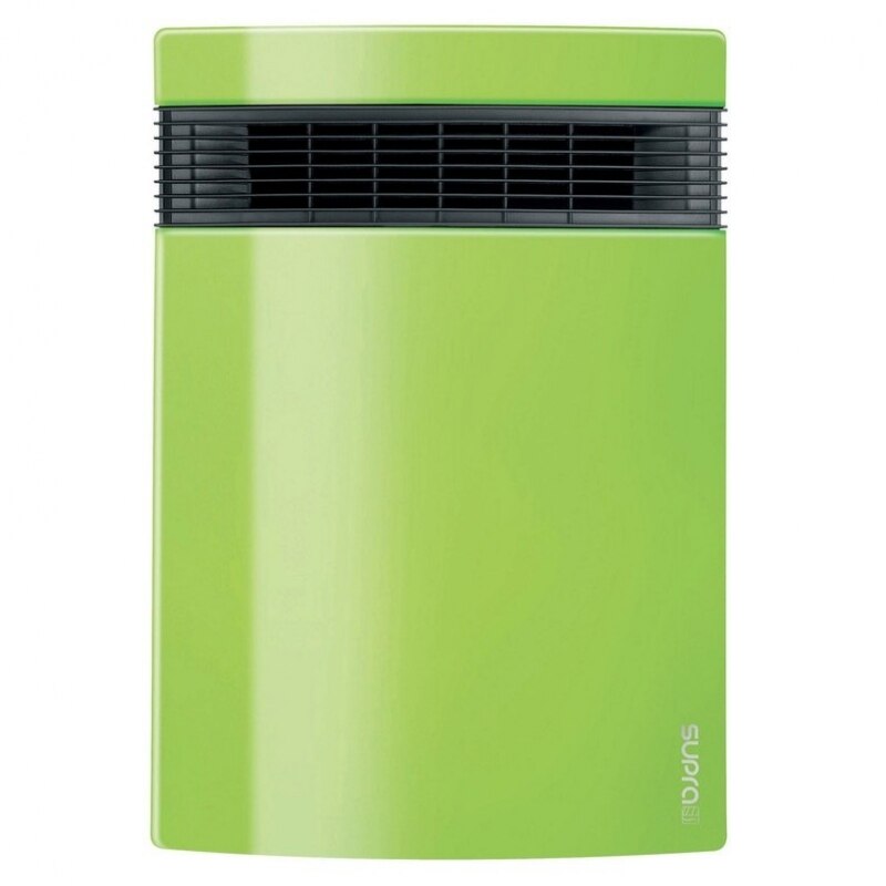 Aeroterma electrica pentru baie Supra Lito Verde Fistic, Filtru antibacterian lavabil, Termostat, Mod ventilatie pentru vara