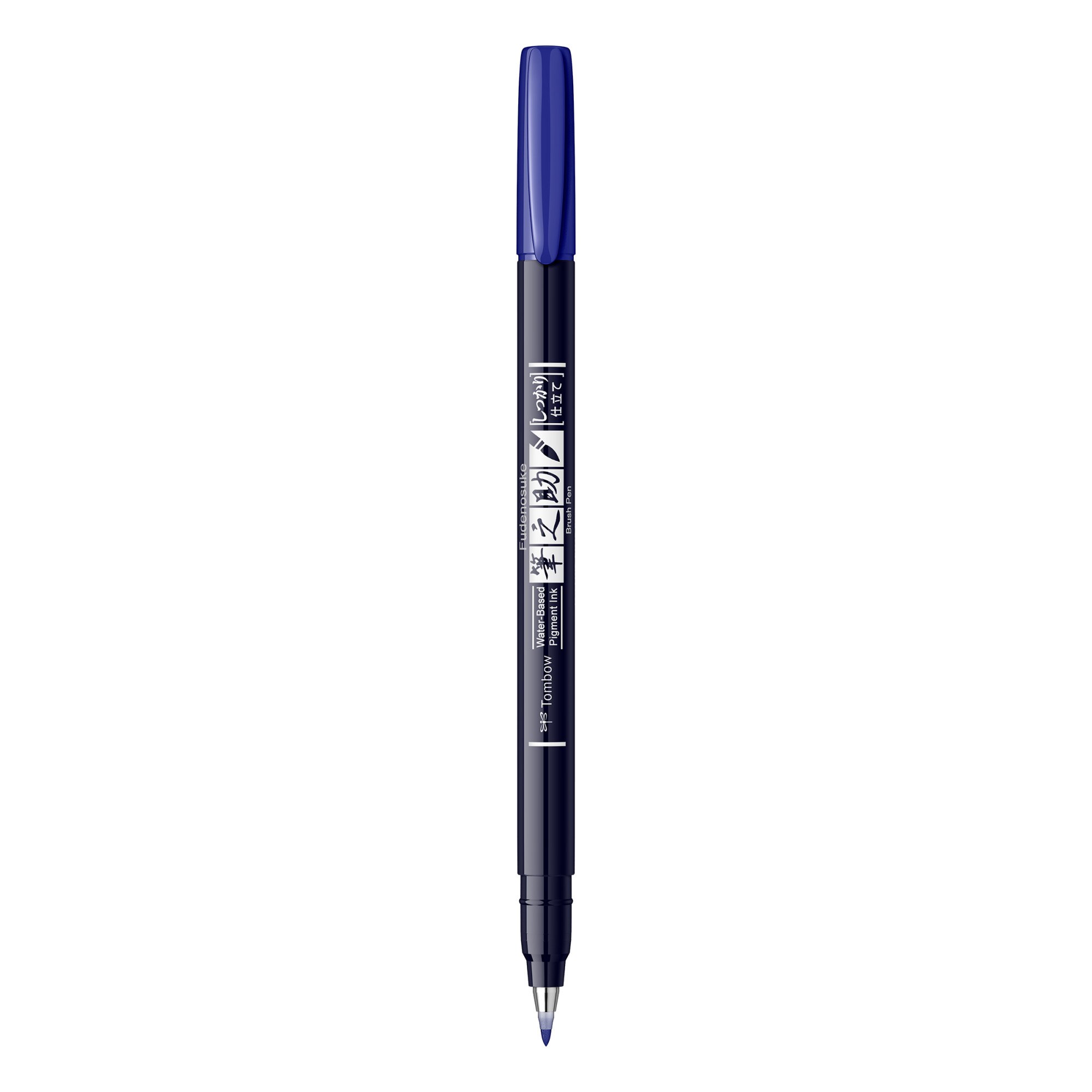 Marker Caligrafic Hard Tombow Fudenosuke Small Writing 15 Blue, albastru, varf tarie hard pentru litere mici
