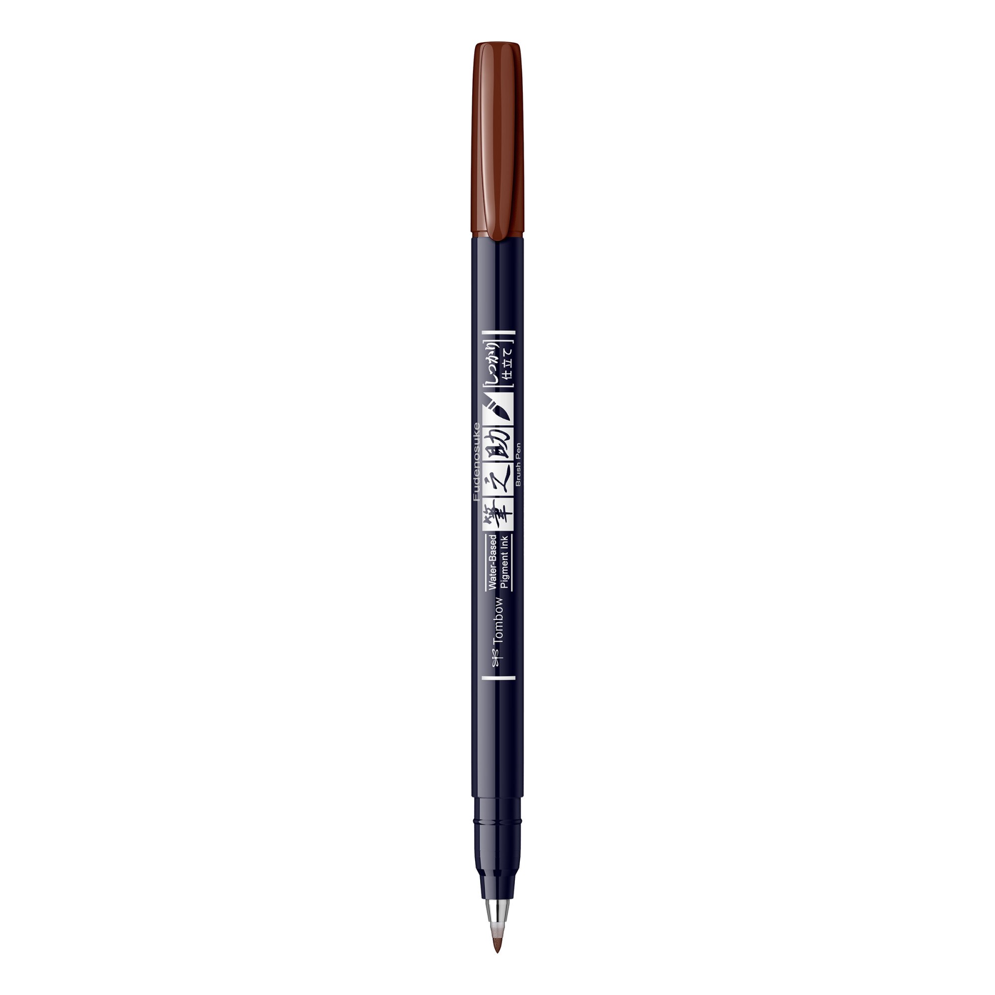 Marker Caligrafic Hard Tombow Fudenosuke Small Writing 31 Brown, maro, varf tarie hard pentru litere mici