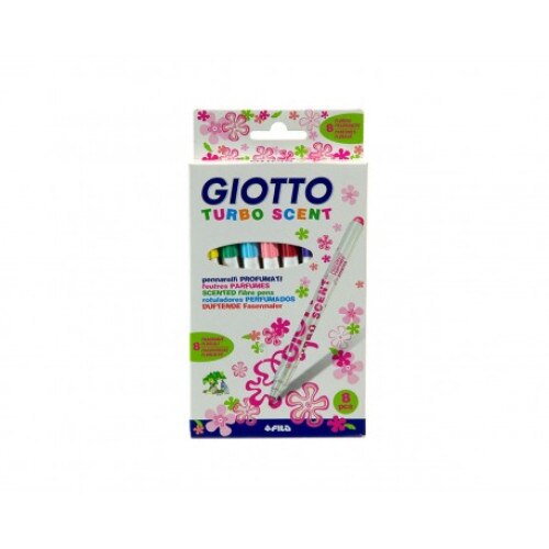 Флумастери 8 цвята Turbo Scent, Giotto, ароматизирани 