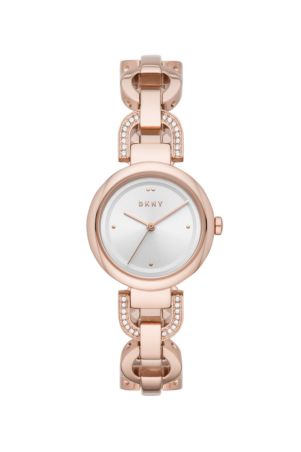 DKNY, Ceas rotund de otel inoxidabil, Auriu rose