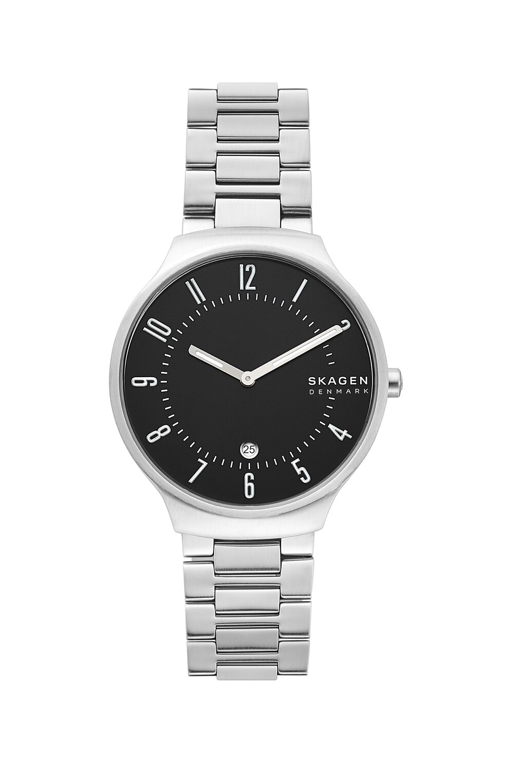 Skagen, Ceas quartz cu bratara din otel inoxidabil, Argintiu/Negru