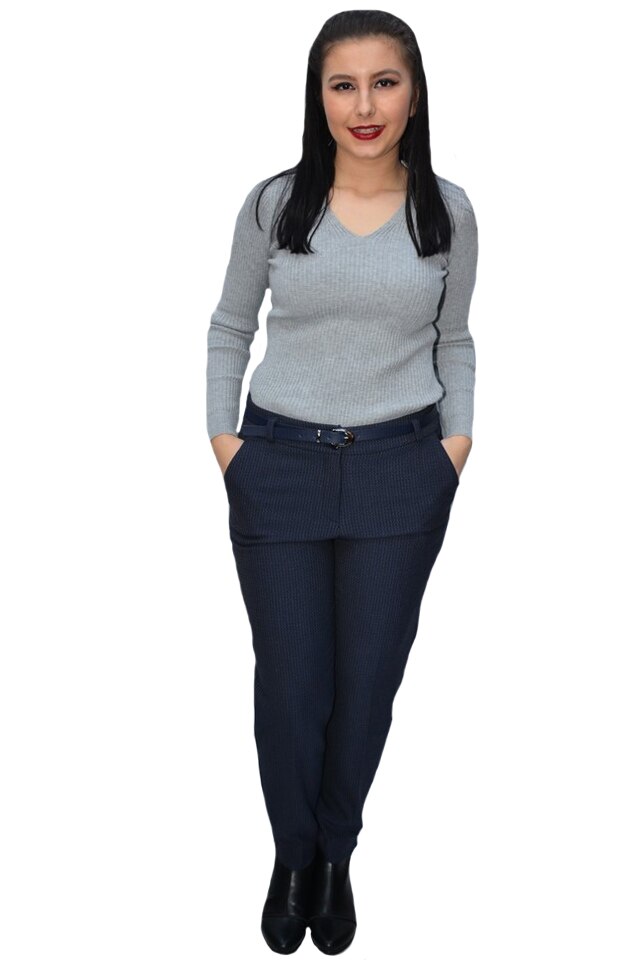 Pantaloni office ,croi drept,D&J Exclussive, Albastru marin