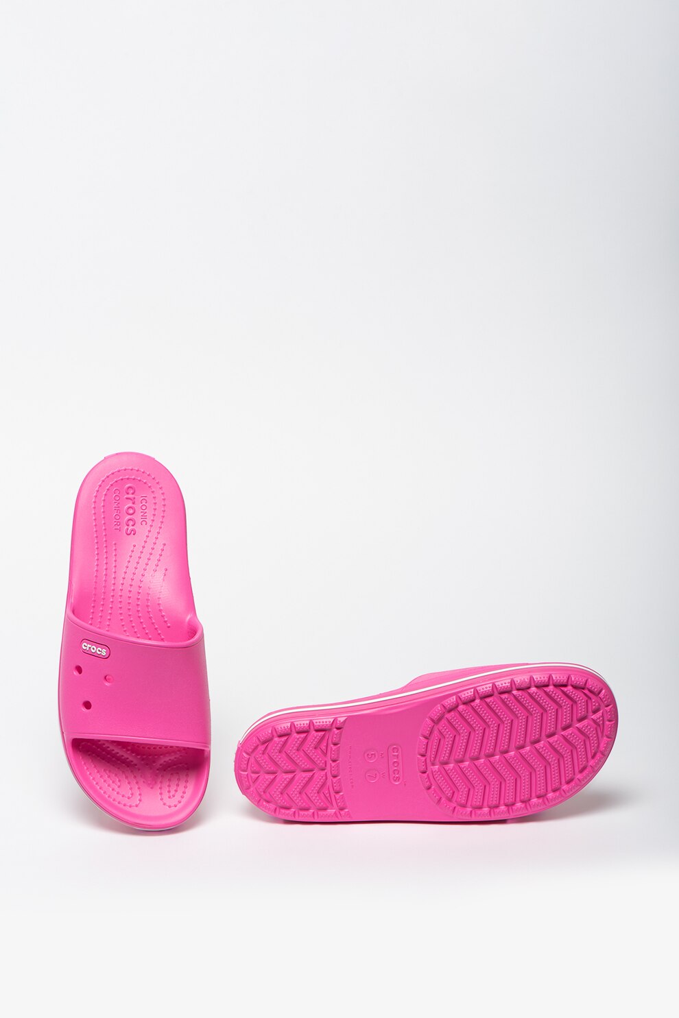 Crocs, Papuci cu brant ergonomic Crocband III, Roz, 3738 eMAG.ro