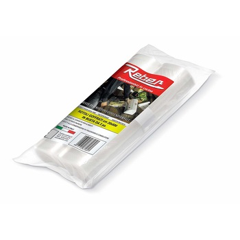 Set role gofrate pentru vidare Reber, 20x600 cm, grosime 105 microni, compatibile cu orice aparat de vidat, set de 2 bucati Set role gofrate pentru vidare Reber, 20x600 cm, grosime 105 microni, compatibile cu orice aparat de vidat, set de 2 bucati