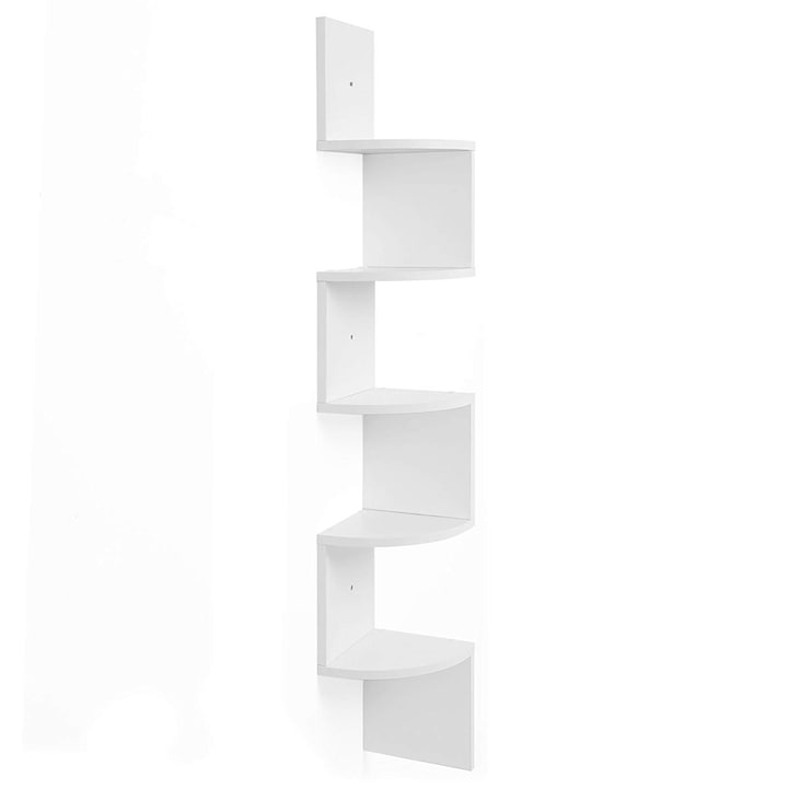 VASAGLE Sarokpolc, függő, 5 szintes, 20 x 20 x 127,5 cm, fehér