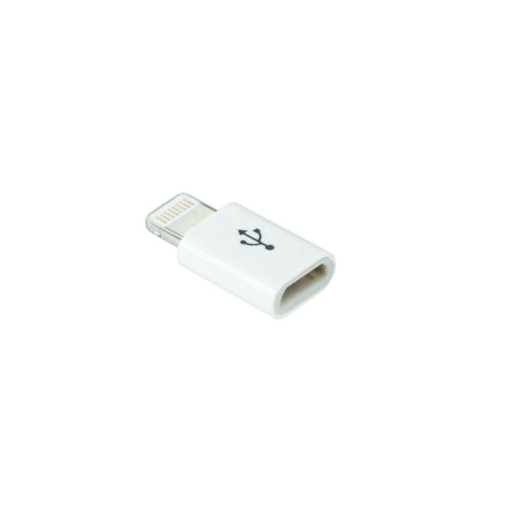 Adaptor Fast Charging, Micro USB / Lightning, Redare muzica, Transfer date, Argintiu