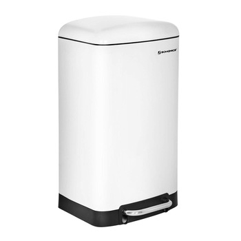 Cos de gunoi, cos de gunoi 30L, SONGMICS, cos de pedale din otel, cu cupa interioara si capac, inchidere moale, etans, pentru bucatarie, camera de zi, Alb LTB01W Cos de gunoi, cos de gunoi 30L, SONGMICS, cos de pedale din otel, cu cupa interioara si capac, inchidere moale, etans, pentru bucatarie, camera de zi, Alb LTB01W