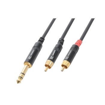 Cablu jack stereo 6.3mm tata - 2x RCA tata 3m Power Dynamics Cablu jack stereo 6.3mm tata - 2x RCA tata 3m Power Dynamics