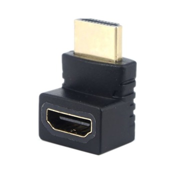 Adaptor / Mufa HDMI unghi 90 grade, ACTIVE, mama-tata, negru, contacte aurite, ambalaj individual Adaptor / Mufa HDMI unghi 90 grade, ACTIVE, mama-tata, negru, contacte aurite, ambalaj individual