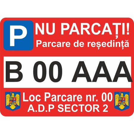 Placuta Indicatoare Nu Parcati Parcare De Resedinta 200x300 Pvc 2 Mm Emag Ro