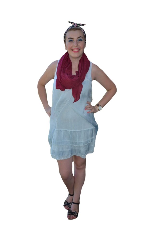 Esarfa fashion cu sclipici argintiu pe o parte, de culoare marsala,D&J Exclussive