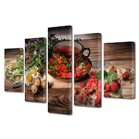 set tablouri multicanvas 5 piese colectia tea flori oua de prepelita si fructe decoratiuni moderne pentru casa 120 x 225 cm imagen 47_0_
0