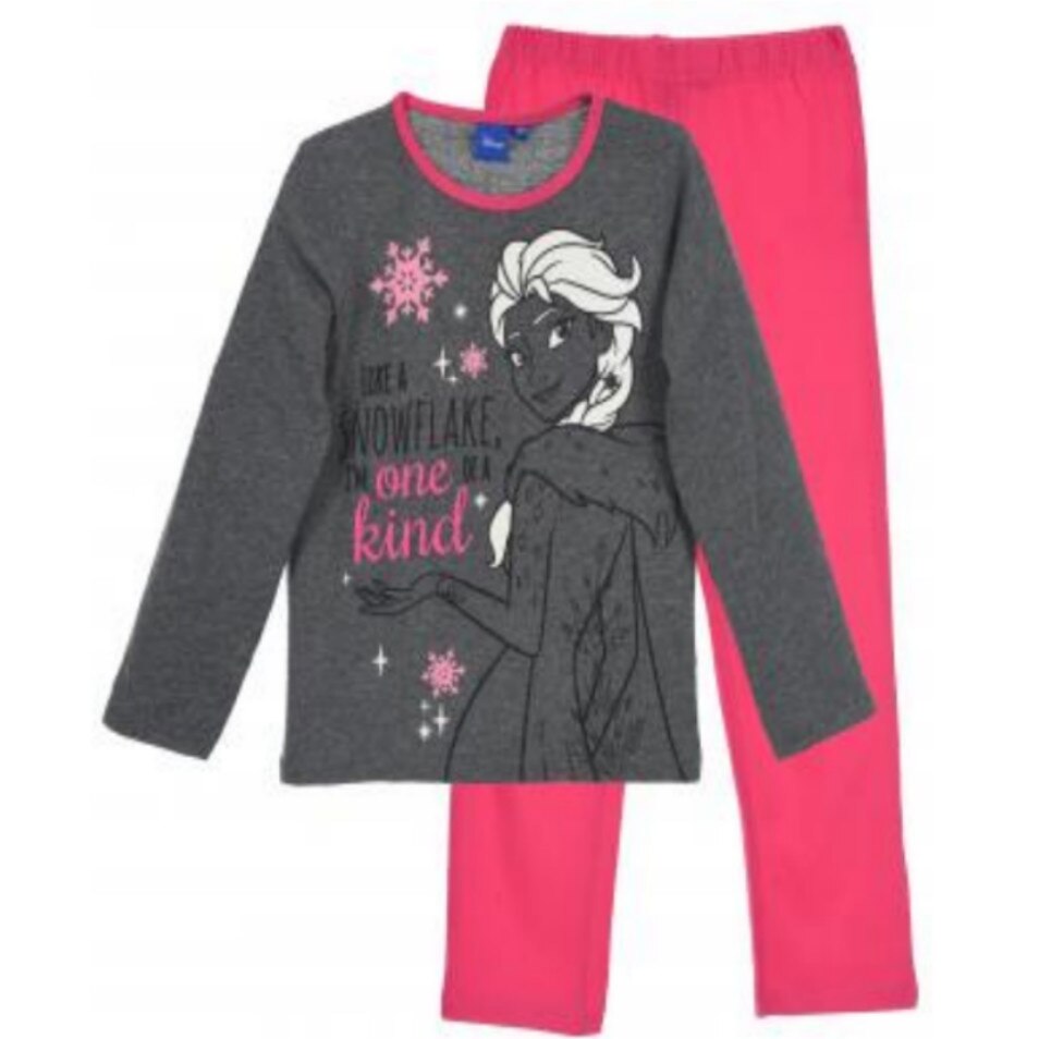 Pijama Disney Frozen, imprimeu fosforescent, Gri