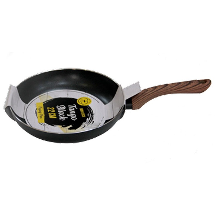 Tigaie TANGO cu invelis antiaderent ceramic 26x5cm culoare neagra