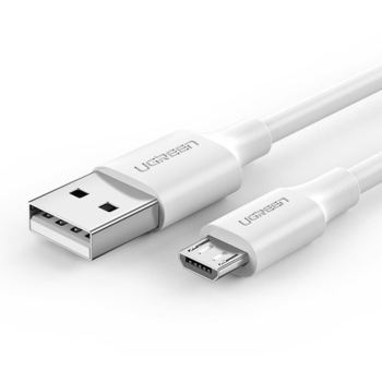 Cablu de date, UGREEN,USB la Micro USB Quick Charge 3.0, 2.4 A, Lungime 0,25 m, Alb, PVC Cablu de date, UGREEN,USB la Micro USB Quick Charge 3.0, 2.4 A, Lungime 0,25 m, Alb, PVC