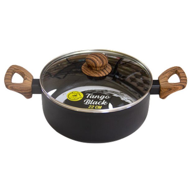 Oala strat TANGO cu invelis antiaderent ceramic 22x9cm culoare neagra inductie