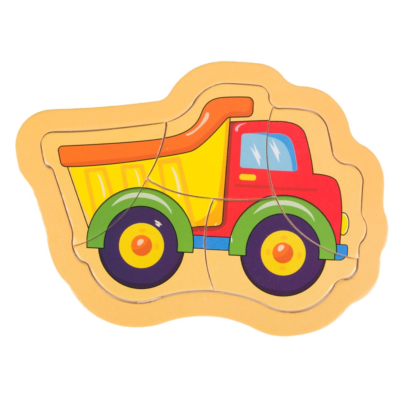 Puzzle Incastru lemn,camion, Zola®, - 5 Piese