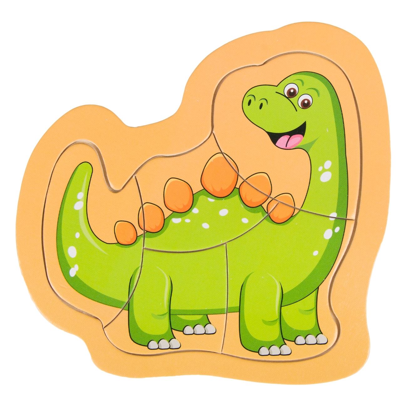 Puzzle Incastru lemn, dinozaur,Zola® - 5 Piese