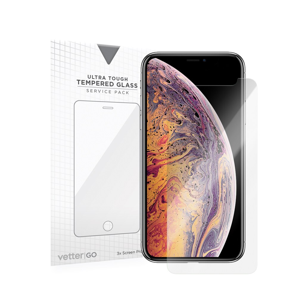 Folie/Geam de protectie Vetter pentru iPhone XS, X, 3 Pack