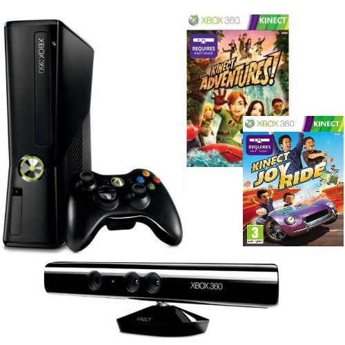 Outside Tear snap Consola Microsoft Xbox 360 S, 4GB + Kinect + Joc Adventures + Joc Joy Ride  - eMAG.ro
