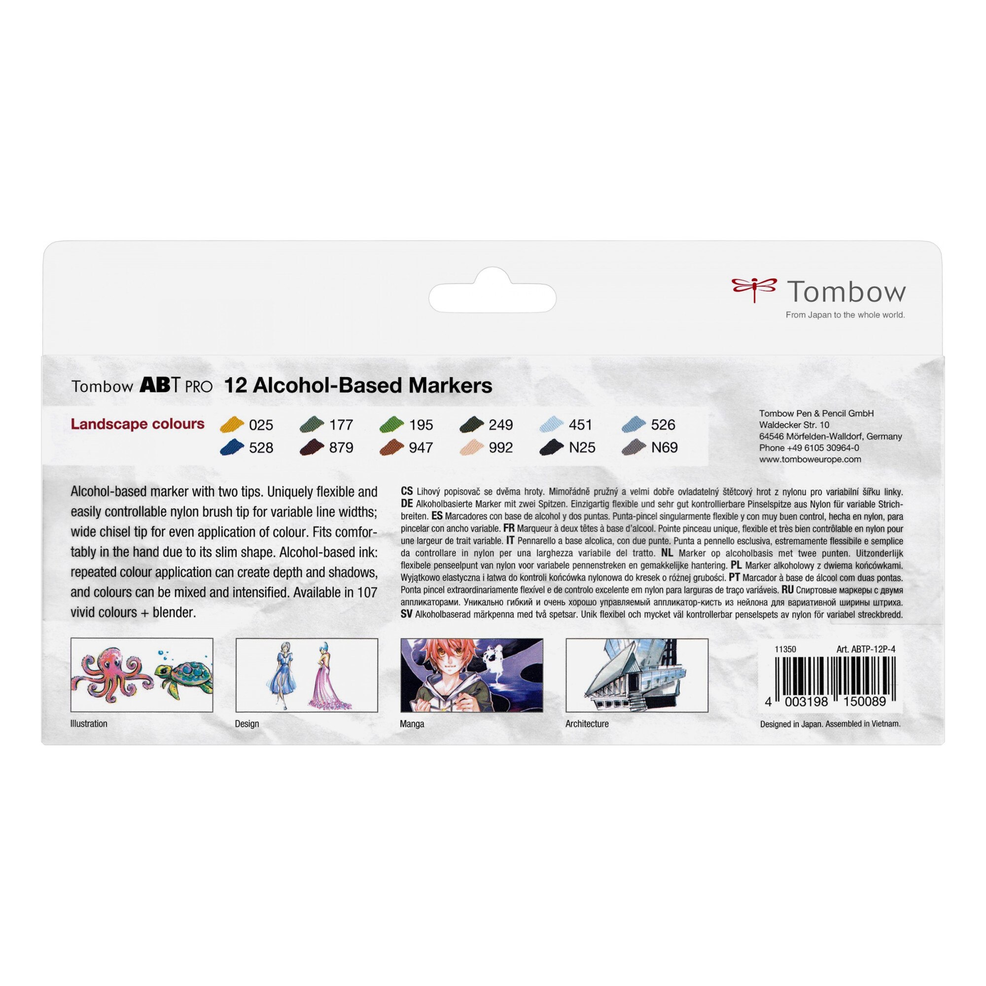 Set 12 Tombow Creativ ABT Pro Dual Brush Pen Landscape Colours