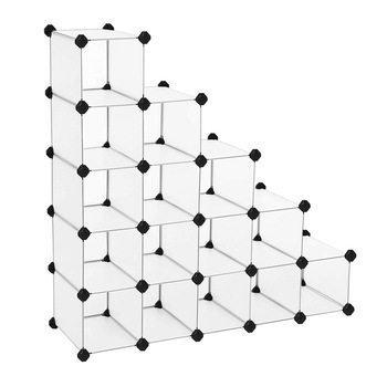 Organizator de stocare dreptunghiular, SONGMICS, cu 15 sloturi, 22 x 35 x 22 cm pentru fiecare slot, dulap cu sarma, Alb LPC44S Organizator de stocare dreptunghiular, SONGMICS, cu 15 sloturi, 22 x 35 x 22 cm pentru fiecare slot, dulap cu sarma, Alb LPC44S