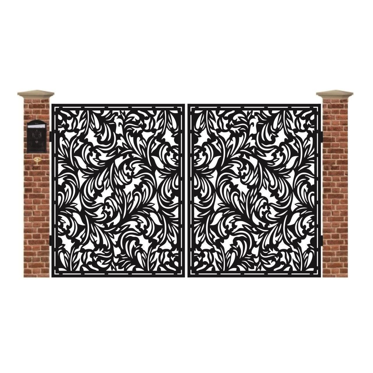 Poarta acces auto mica din tabla debitata cu plasma N265 3000x1940 mm