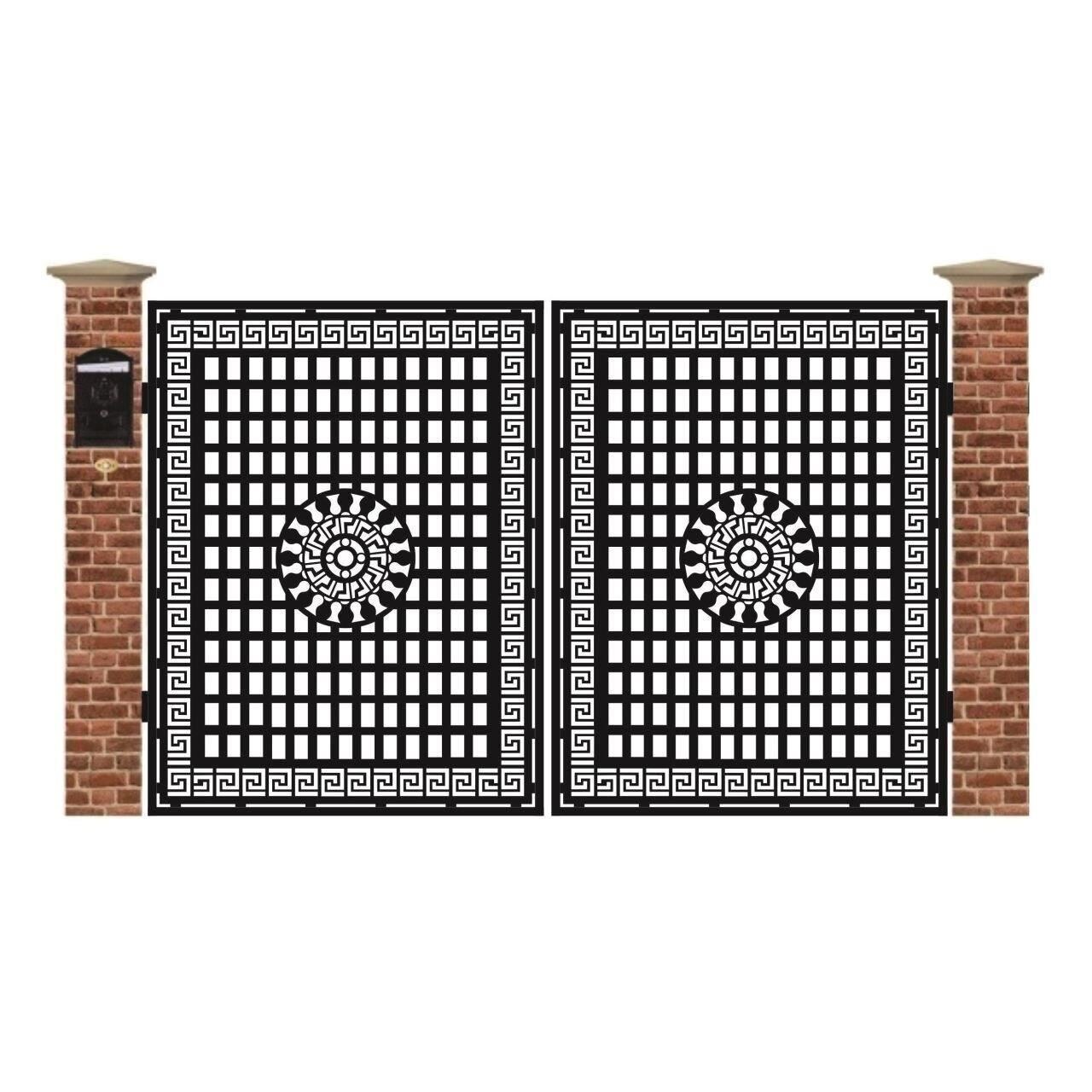 Poarta acces auto mica din tabla debitata cu plasma N256 3000x1940 mm