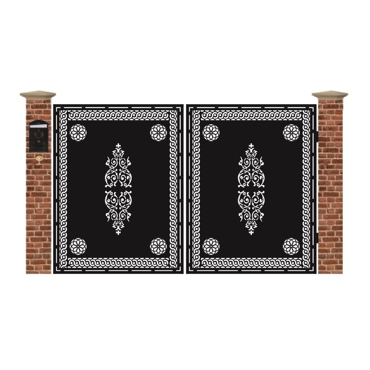 Poarta acces auto mica din tabla debitata cu plasma N368 3000x1940 mm