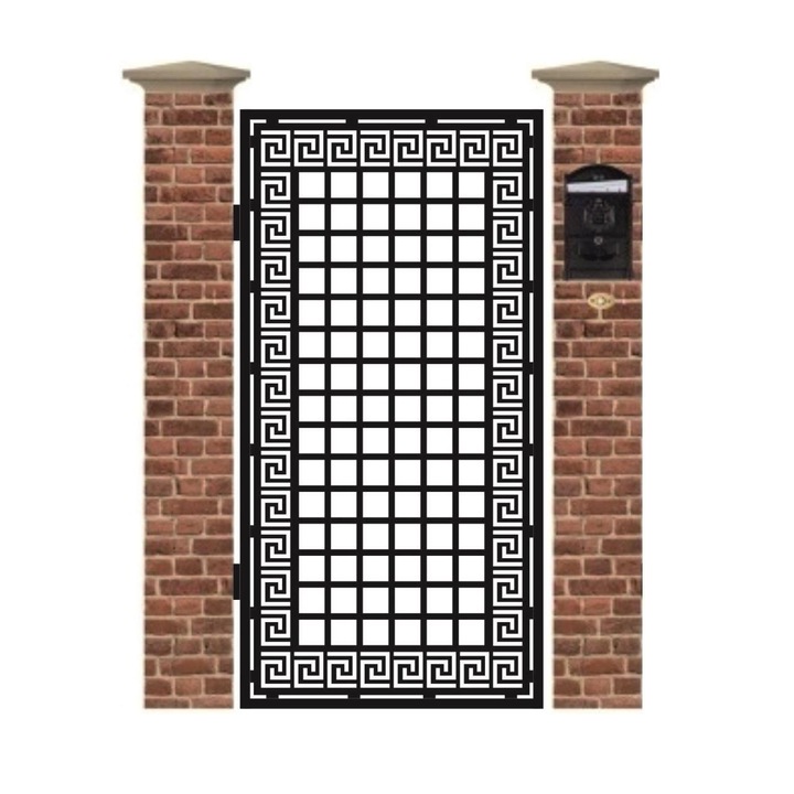 Poarta pietonala din tabla debitata cu plasma F158 1940 x 990 mm